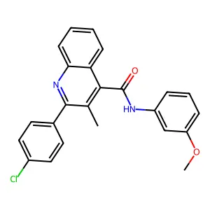 2-(4-chlorophenyl)-N-(3-methoxyphenyl)-3-methylquinoline-4-carboxamide structure