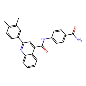 N-(4-carbamoylphenyl)-2-(3,4-dimethylphenyl)quinoline-4-carboxamide structure