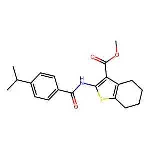 methyl 2-[(4-propan-2-ylbenzoyl)amino]-4,5,6,7-tetrahydro-1-benzothiophene-3-carboxylate structure