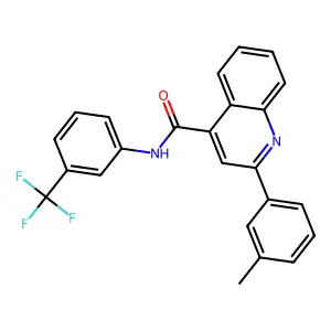 2-(3-methylphenyl)-N-[3-(trifluoromethyl)phenyl]quinoline-4-carboxamide structure