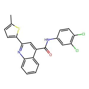 N-(3,4-dichlorophenyl)-2-(5-methylthiophen-2-yl)quinoline-4-carboxamide structure