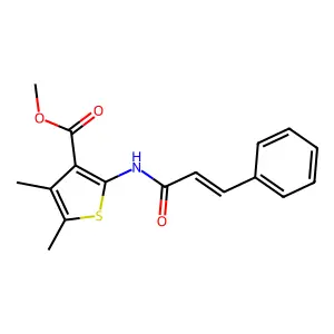 methyl 2-((2E)-3-phenylprop-2-enoylamino)-4,5-dimethylthiophene-3-carboxylate structure