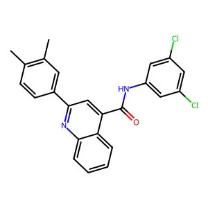 N-(3,5-dichlorophenyl)-2-(3,4-dimethylphenyl)quinoline-4-carboxamide structure
