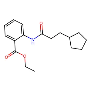 Ethyl 2-(3-cyclopentylpropanoylamino)benzoate structure