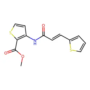 methyl 3-[[(E)-3-thiophen-2-ylprop-2-enoyl]amino]thiophene-2-carboxylate structure