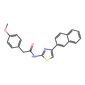 2-(4-methoxyphenyl)-N-[4-(naphthalen-2-yl)-1,3-thiazol-2-yl]acetamide structure