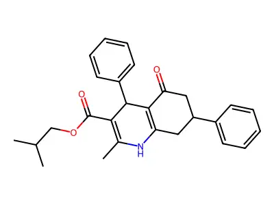2-methylpropyl 2-methyl-5-oxo-4,7-diphenyl-1,4,5,6,7,8-hexahydroquinoline-3-carboxylate structure