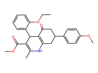 methyl 4-(2-ethoxyphenyl)-7-(4-methoxyphenyl)-2-methyl-5-oxo-1,4,5,6,7,8-hexahydroquinoline-3-carboxylate structure