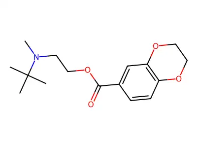 2-[Tert-butyl(methyl)amino]ethyl 2,3-dihydro-1,4-benzodioxine-6-carboxylate structure