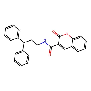 N-(3,3-diphenylpropyl)-2-oxochromene-3-carboxamide structure