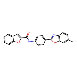 N-[4-(6-methyl-1,3-benzoxazol-2-yl)phenyl]-1-benzofuran-2-carboxamide structure