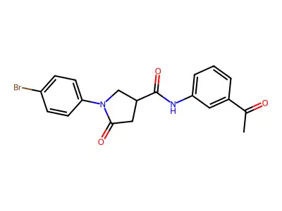 N-(3-acetylphenyl)-1-(4-bromophenyl)-5-oxopyrrolidine-3-carboxamide structure