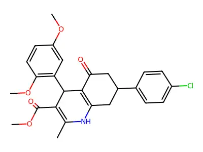 methyl 7-(4-chlorophenyl)-4-(2,5-dimethoxyphenyl)-2-methyl-5-oxo-1,4,5,6,7,8-hexahydroquinoline-3-carboxylate structure