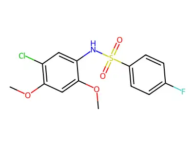 N-(5-chloro-2,4-dimethoxyphenyl)-4-fluorobenzenesulfonamide structure