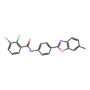 2,3-dichloro-N-[4-(6-methyl-1,3-benzoxazol-2-yl)phenyl]benzamide structure