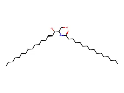 N-[(2S,3R)-1,3-dihydroxyoctadec-4-en-2-yl]hexadecanamide structure