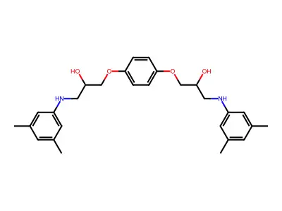 1-(3,5-dimethylanilino)-3-[4-[3-(3,5-dimethylanilino)-2-hydroxypropoxy]phenoxy]propan-2-ol structure