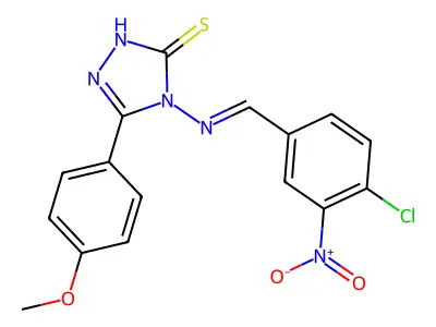 4-[(E)-(4-chloro-3-nitrophenyl)methylideneamino]-3-(4-methoxyphenyl)-1H-1,2,4-triazole-5-thione structure