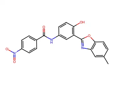 N-(4-Hydroxy-3-(5-methylbenzo[d]oxazol-2-yl)phenyl)-4-nitrobenzamide structure