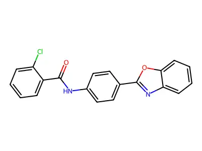 N-[4-(1,3-benzoxazol-2-yl)phenyl]-2-chlorobenzamide structure