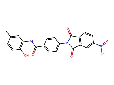 N-(2-hydroxy-5-methylphenyl)-4-(5-nitro-1,3-dioxoisoindol-2-yl)benzamide structure