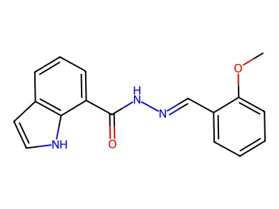 N-[(2-methoxyphenyl)methylideneamino]-1H-indole-7-carboxamide structure