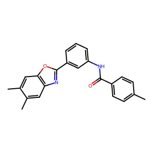 N-[3-(5,6-dimethyl-1,3-benzoxazol-2-yl)phenyl]-4-methylbenzamide structure