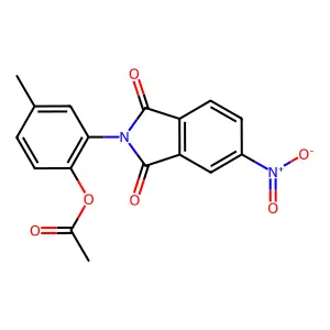 4-methyl-2-(5-nitro-1,3-dioxo-1,3-dihydro-2H-isoindol-2-yl)phenyl acetate structure