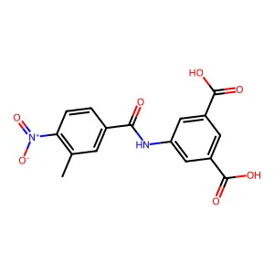 5-[(3-methyl-4-nitro-benzoyl)amino]benzene-1,3-dicarboxylic Acid structure