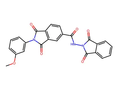 N-(1,3-dioxoisoindol-2-yl)-2-(3-methoxyphenyl)-1,3-dioxoisoindole-5-carboxamide structure