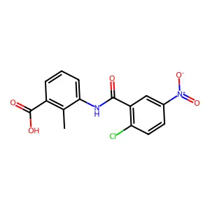3-{[(2-Chloro-5-nitrophenyl)carbonyl]amino}-2-methylbenzoic acid structure