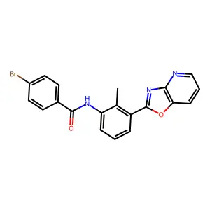 4-bromo-N-[2-methyl-3-([1,3]oxazolo[4,5-b]pyridin-2-yl)phenyl]benzamide structure