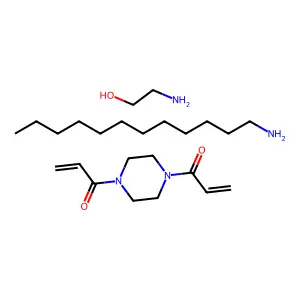 2-Aminoethanol; dodecan-1-amine; 1-(4-prop-2-enoylpiperazin-1-yl)prop-2-en-1-one structure