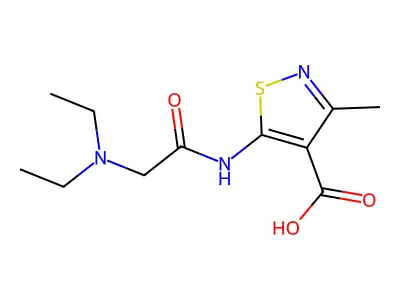 5-((2-(Diethylamino)acetyl)amino)-3-methyl-4-isothiazolecarboxylic acid structure