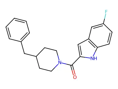 (4-benzylpiperidin-1-yl)(5-fluoro-1H-indol-2-yl)methanone structure
