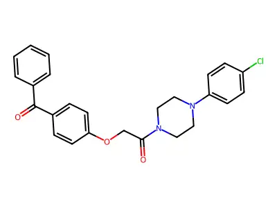 Benzophenone, 4-(4-(4-chlorophenyl)-1-piperazinyl)carbonylmethoxy- structure