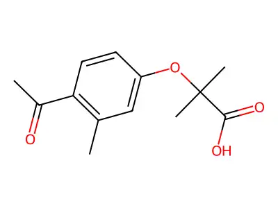 Propanoic acid, 2-(4-acetyl-3-methylphenoxy)-2-methyl- structure