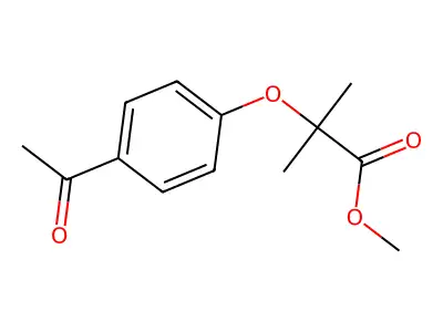Propanoic acid, 2-(4-acetylphenoxy)-2-methyl-, methyl ester structure