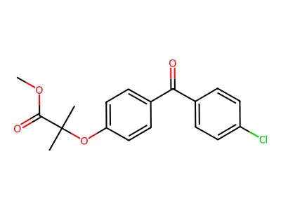 Methyl 2-(4-(4-chlorobenzoyl)phenoxy)-2-methylpropanoate structure