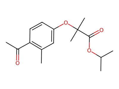 Propanoic acid, 2-(4-acetyl-3-methylphenoxy)-2-methyl-, 1-methylethyl ester structure