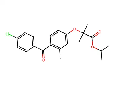Propanoic acid, 2-(4-(4-chlorobenzoyl)-3-methylphenoxy)-2-methyl-, isopropyl ester structure