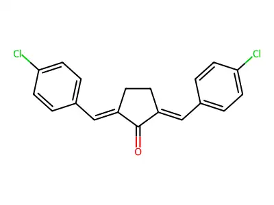 2,5-Bis(4-chlorobenzylidene)cyclopentanone structure