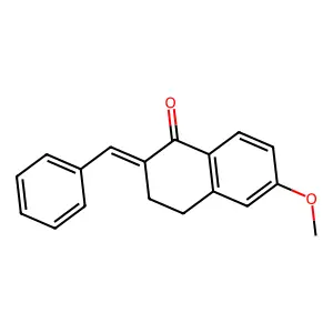 2-Benzylidene-6-methoxy-3,4-dihydro-2H-naphthalen-1-one structure