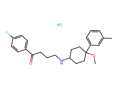 trans-4'-Fluoro-4-((4-methoxy-4-m-tolylcyclohexyl)amino)butyrophenone hydrochloride structure