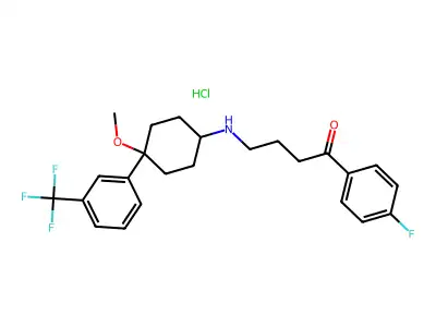 Butyrophenone, 4'-fluoro-4-((4-methoxy-4-(alpha,alpha,alpha-trifluoro-m-tolyl)cyclohexyl)amino)-, hydrochloride, (E)- structure