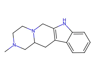 dl-2-Methyl-1,2,3,4,6,7,12,12a-octahydropyrazino(2',1':6,1)pyrido(3,4-b)indole structure