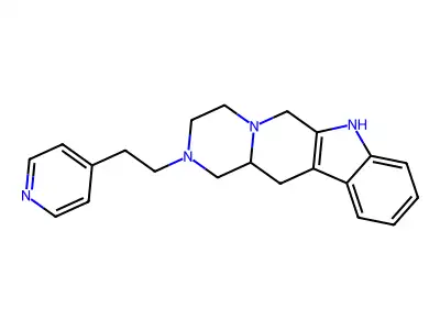 2-(2-(4-Pyridyl)ethyl)-1,2,3,4,6,7,12,12a-octahydropyrazino(2',1':6,1)pyrido(3,4-b)indole structure