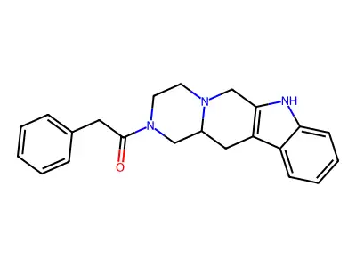 Pyrazino(1',2':1,6)pyrido(3,4-b)indole, 1,2,3,4,6,7,12,12a-octahydro-2-benzylcarbonyl-, dl- structure