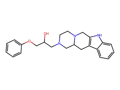 (+-)-alpha-Benzyl-1,2,3,4,6,7,12,12a-octahydropyrazino(1',2':1,6)pyrido(3,4-b)indole-2-ethanol structure