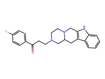 1-Propanone, 1-(4-fluorophenyl)-3-(3,4,6,7,12,12a-hexahydropyrazino(1',2':1,6)pyrido(3,4-b)indol-2(1H)-yl)-, (+-)- structure